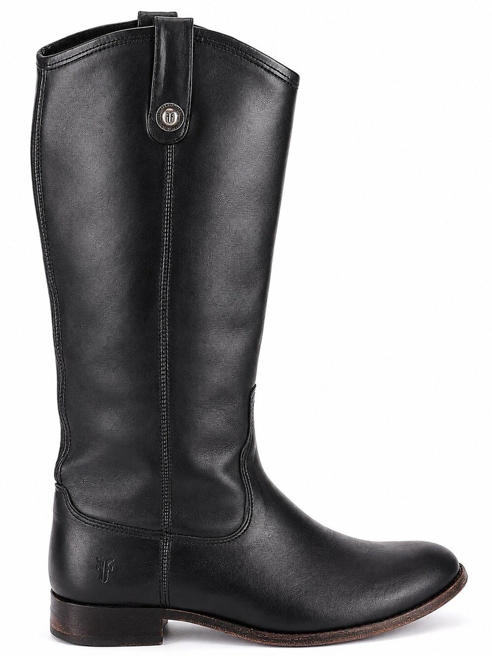 Frye Carson Lug Women's Riding Boots Size 6.5 B Black Leather Western Pull Tabs